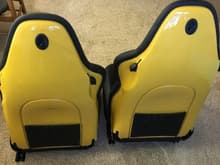 Painted back sport seats