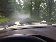 A little rain and fog but what a road...