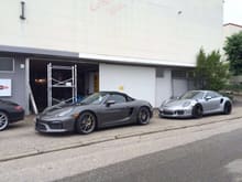 Stopped to see some cool RS cars in the building behind us.