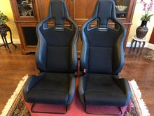 Like new Recaro Sportster CS seats with custom painted seat backs and Recaro Sliders