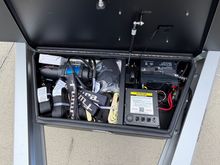 Winch, storage compartment for tie downs. 