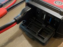 modified adapter seated into jump starter