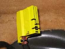 Big yellow connector - car side, under passenger seat.