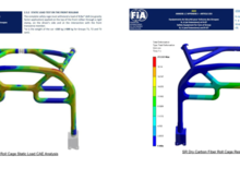 SR DRY CARBON FIBER Roll Cage, Harness Bar CFD Result to FIA 253 Safety Standard.