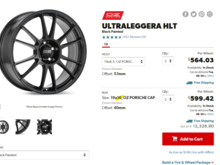 These are 11x19 rear wheels, which Tire Rack would not let me see a price on!  Assume it is more than the 10, because of course it is.