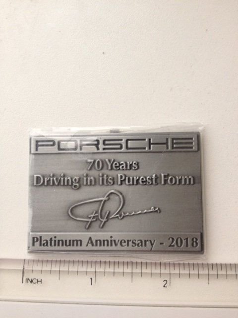 Accessories - FS:  70th Anniversary "Driving in its Purest Form" Plaque - New - All Years Porsche All Models - Novi, MI 48375, United States