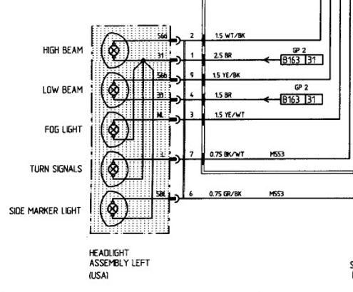 left head light not working. I need a pin out of the head light