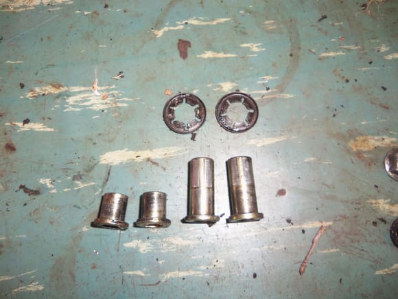 Short and long spacers, with retainers for long spacers.