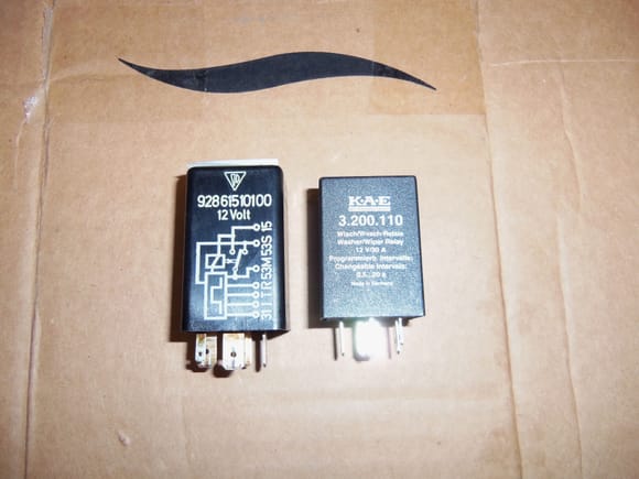 Original relay on the left, VW relay on the right.