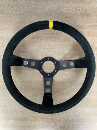 Selling my Porsche branded mono mod 07 steering wheel. These were fitted to 964-996 factory built 911 race cars. Also suit earlier aircooled and later watercooled cars with appropriate mounting boss. 

These wheels are NLA (no longer available) from Porsche as of a few years ago. 

Price $950 US including shipping to CONUS.
Thanks 