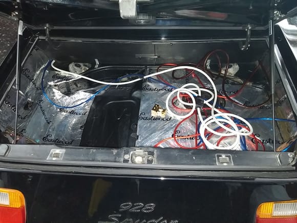 All the amp wiring goes directly back to the battery