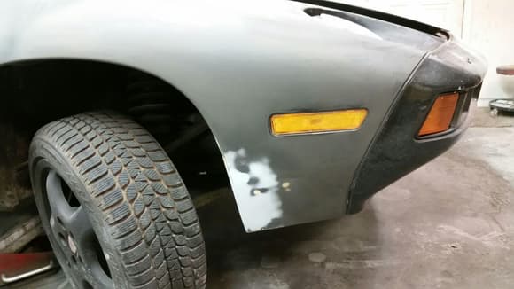 Front spoiler holes welded