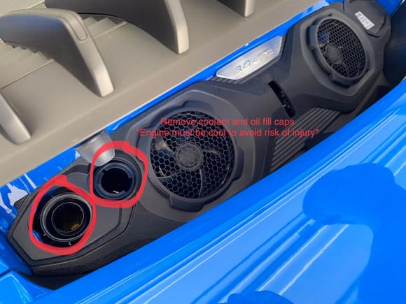 To remove fan shroud, just pull up starting on left side first after removing filler caps. 
