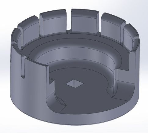 Alternate 9190 fuel sender nut removal tool, for 3D printing.  For 928 and 944.