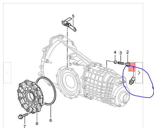 Is it this part(blue circle)? This is a 944 transmission. Would it be in a similar place for a 928? Is it called a "reverse light switch?"