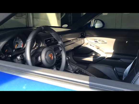The interior of the GT3T while on the transport truck. 