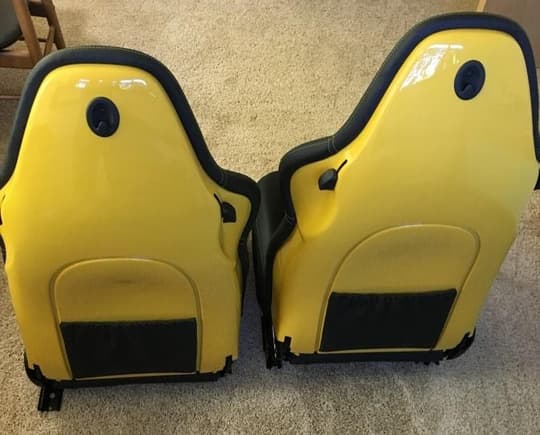 Painted back sport seats