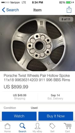 Hollow spoke rims, get two that are 1" wider for the price of one 18x10. And weigh less. And hold a bigger tire better. And work on the 944 with 86 rear offset.