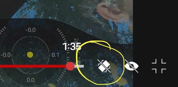 when playing back video, there is an icon to show/hide the overlay, but also this icon, circled in yellow.. that does not seem to do anything. anyone know what it is?