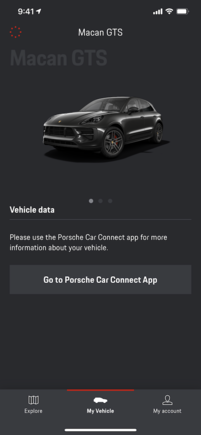 This is the Porsche Connect app, which does not go JACK for Macans, but it a good way to check if your car is registered/connected properly.