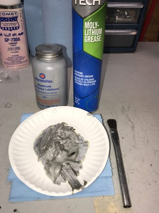 Yes. I know. This is NOT Optimoly! This is Permatex and Wal-Mart grease. Optimoly is expensive and not to be wasted. I believe this application is well served by what I have.