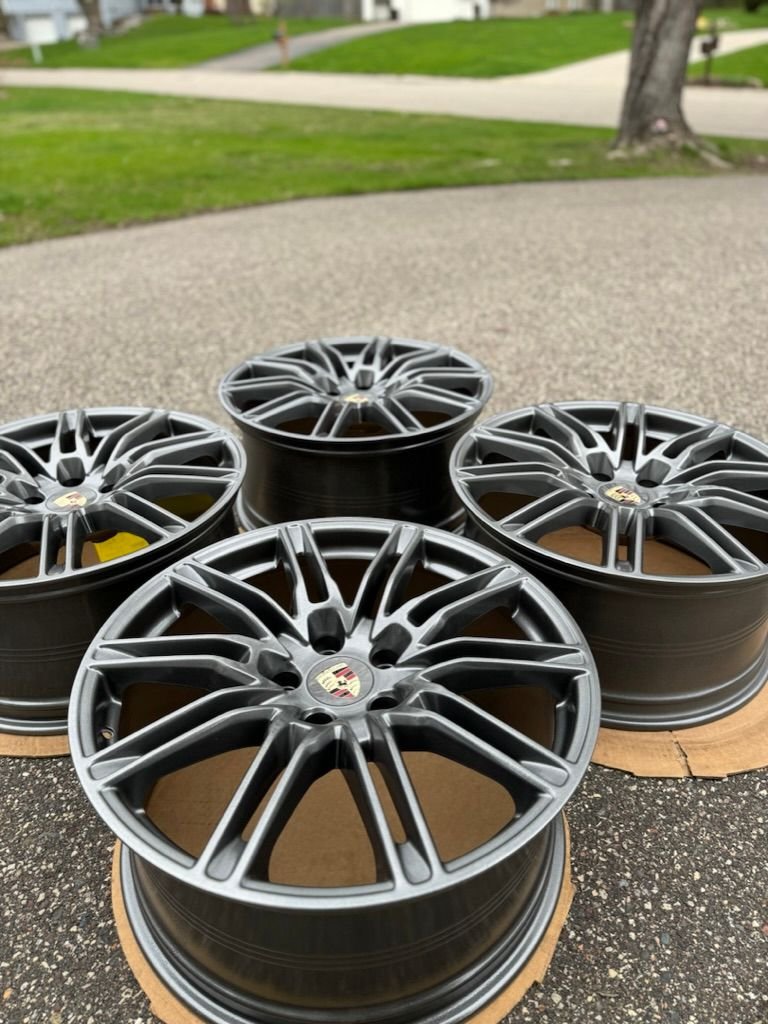 2019 Porsche 911 - OEM 21" Porsche 958 Cayenne Sport Edition Wheels in Kingsport Grey (Powder-coated).Condition - Wheels and Tires/Axles - $2,000 - Plymouth, MN 55447, United States