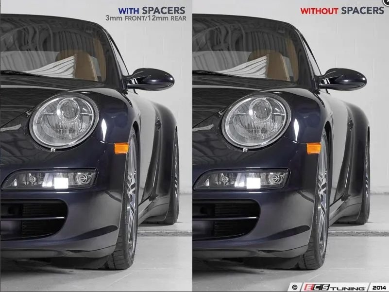 Wheels and Tires/Axles - ECS Wheel Spacers - 3mm - New - 1989 to 2012 Porsche 911 - Concord, MA 01742, United States