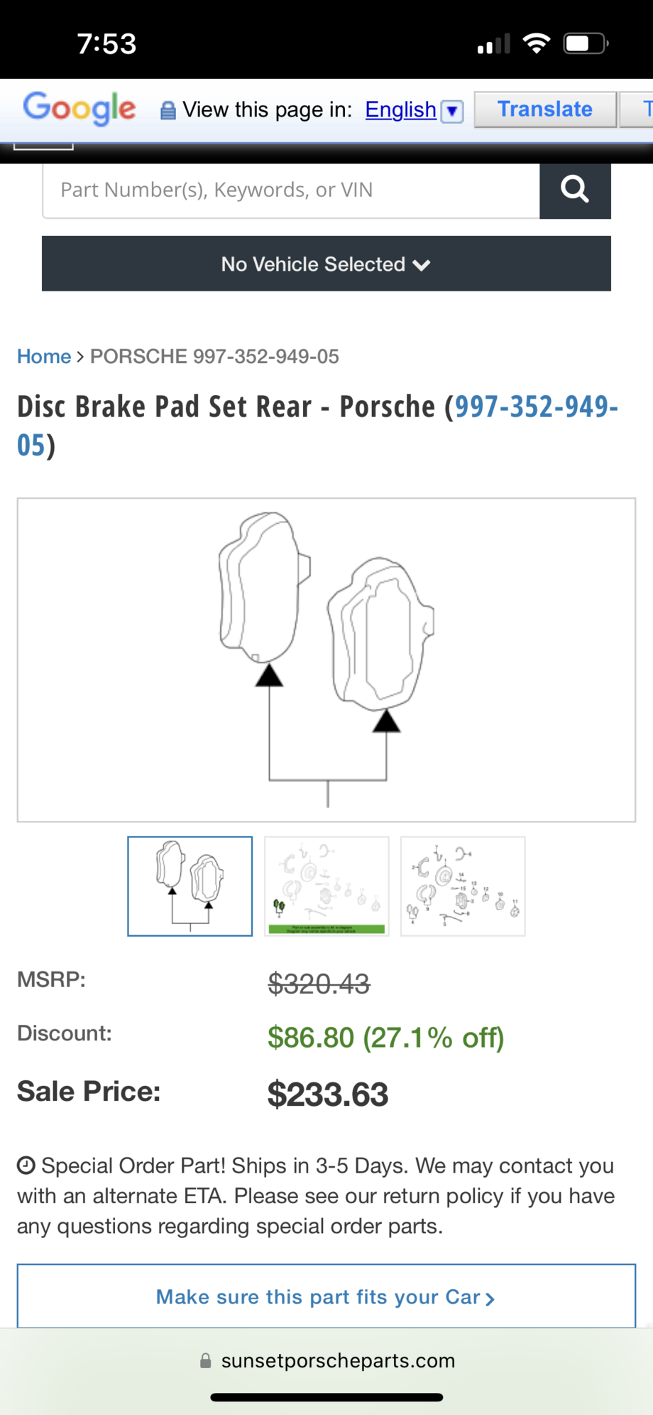 Brakes - 997 Turbo Rear Brake Pads OEM NEW - New - 2007 to 2013 Porsche 911 - Saskatoon, SK S7C0B2, Canada