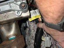 2007 harness. Connector I am referring to is below my thumb. This is in the same location as the 06, just from under the dash since the interior is still in the 07