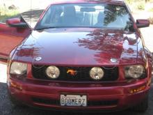 before stripes and hood scoop, just installed new grill and pony