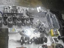 Edelbrock performer intake, .40 flat top pistons, Moroso tall valve covers, polished factory radiator fan, Mr. Gasket chrome oil pan &amp; timing chain cover, Accel dizzy cap &amp; rotor