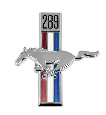 1967-early 68 Mustang 289 V8 front fender tri-bar badge