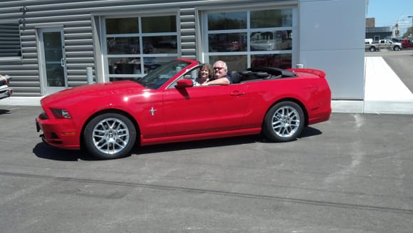 My second Mustang a 2014 the same as my 2013 but it is a convertible. Picking it up at the dealer.