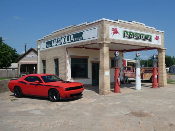 Restored Magnolia station in Shamrock, TX