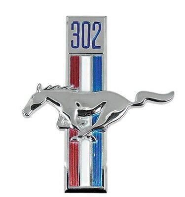 1968 Mustang 302 V8 front fender tri-bar badge