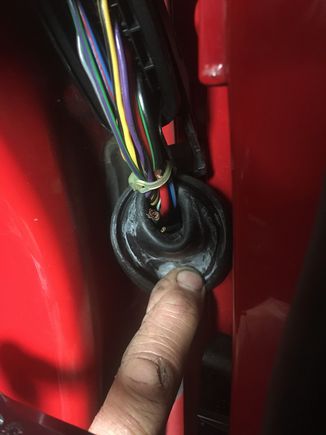 Two wires broken at the cable tie below the connector 