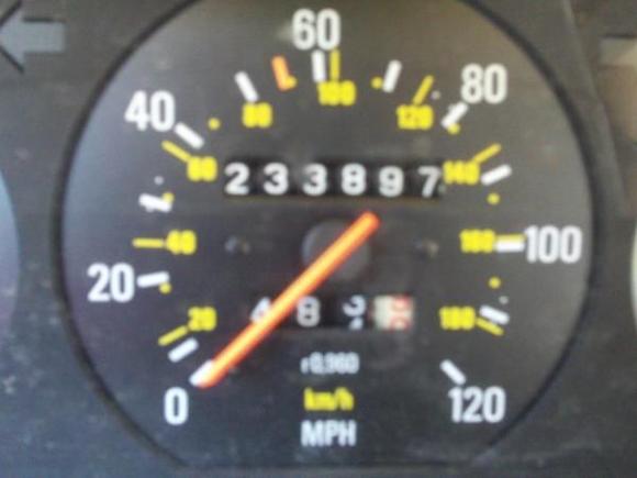 Speedometer reading in late December, 2010