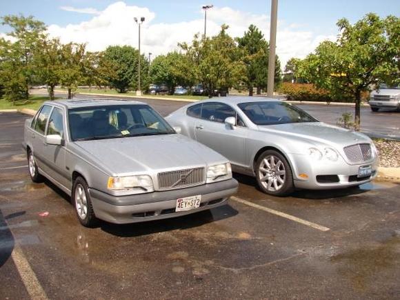 My baby parked beside a 2010 Bentley Continental GT in Belleville, MI.