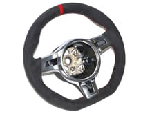 PSD steering wheel with all Alcantara wrap and color ring on top ; color stitching
