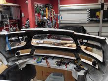 Inside of bumper showing custom light brackets and original fiberglass finish