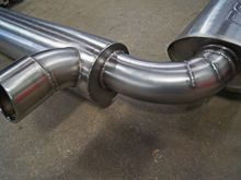 This hand built muffler show casing Cantrell Motorsports world class welding capabilities