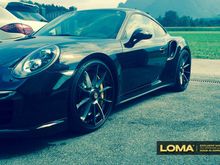 PORSCHE 991 TURBO S WITH 21″ FORGED RIMS BY LOMA WHEELS