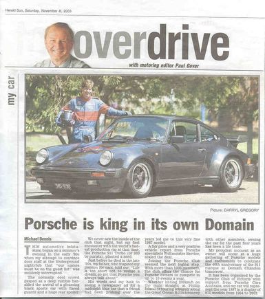 Melbourne newspaper article promoting "40th Anniversary of the 911" special event.