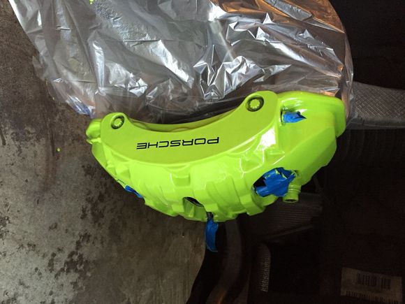 Porsche stickers applied and a clear coat of engine gloss applied