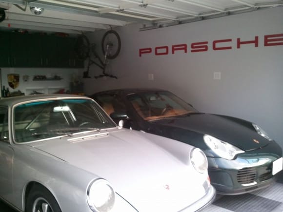 New Red Porsche Lettering installed in Garage, both cars!