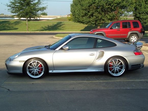 01' 640GT kit,LWFW, Kinesis 19" wheels, GT3 6 pot front brakes,SS brake lines, PSS9, Carbon Fiber strut braces F&amp;R, H&amp;R sway bars, AP drop links, short shifter, Corbeau Seats, Custom Porsche sport steering wheel.