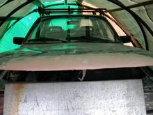 working on getting the hood to look good again