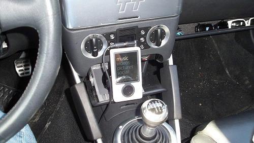 Zune mounted using Garmin GPS cradle