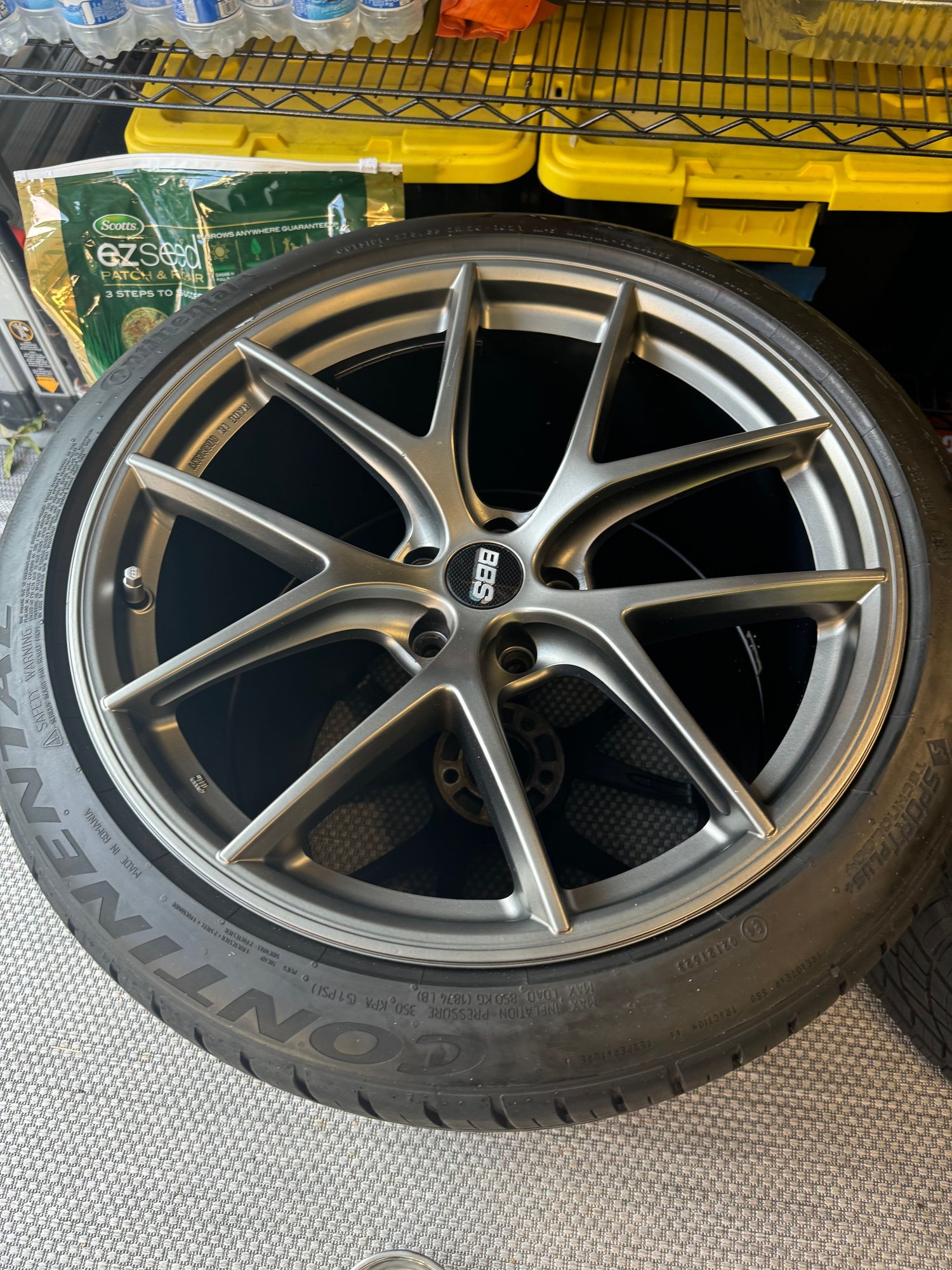 BBS CI-R 20x10 5x112 ET25 Platinum Silver Polished Rim Protector Wheel -82mm PFS/Clip Required