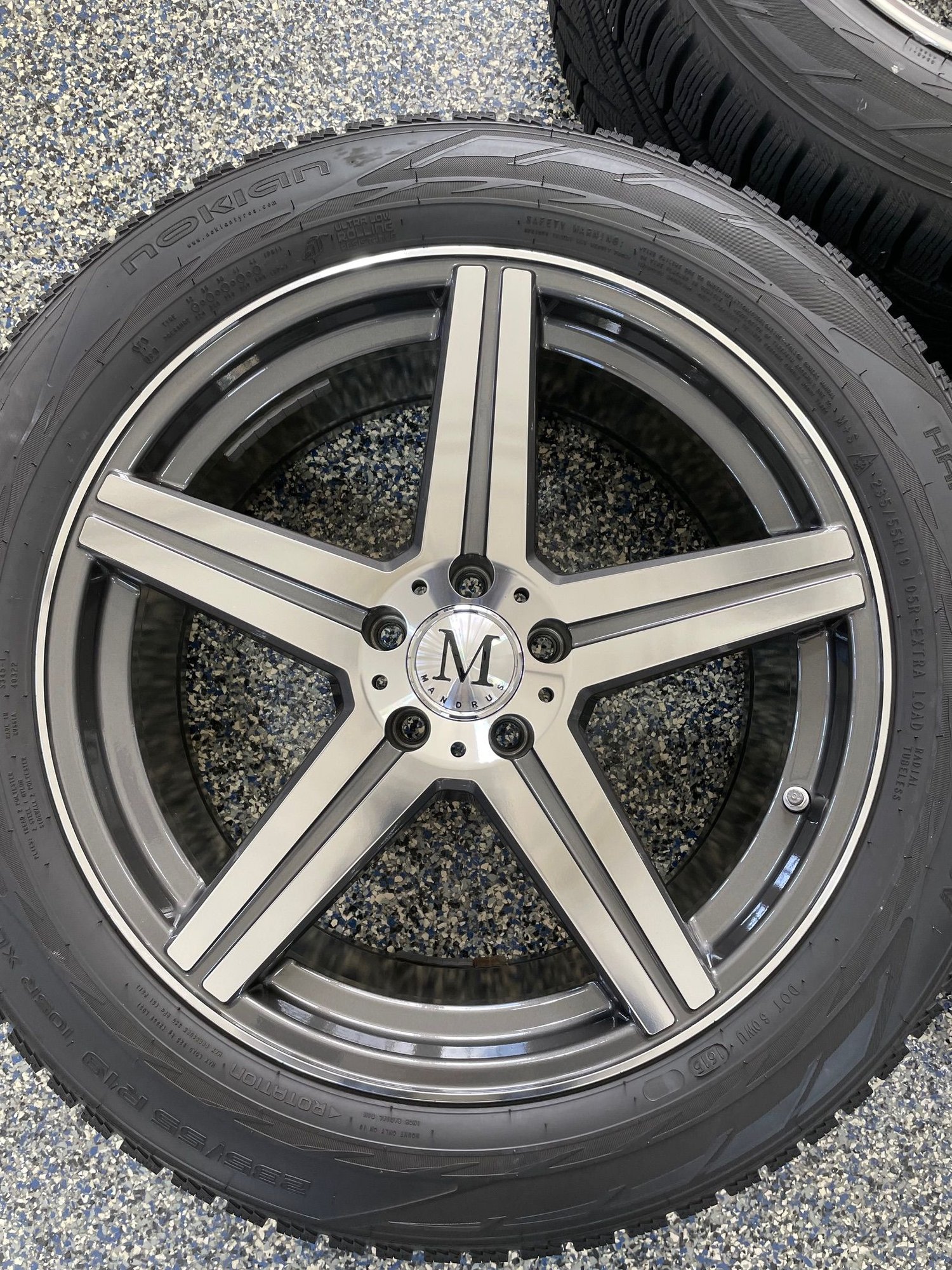 Mandrus Estrella by TSW 19x8.5 5x112 +32 with Nokian 235/55R19 Winter ...